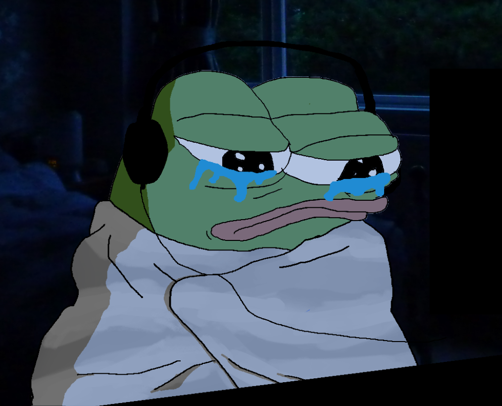 pepe-crying-blanket-headphones-on-computer.webp