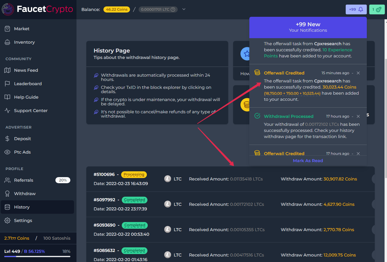 свежая выплата 0.01 LTC опорс faucet crypto.webp